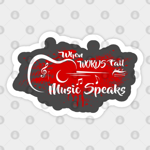 Music Speaks Sticker by Lifeline/BoneheadZ Apparel